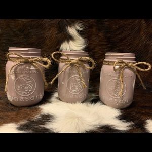 Set of (3) Rustic Mason Jars